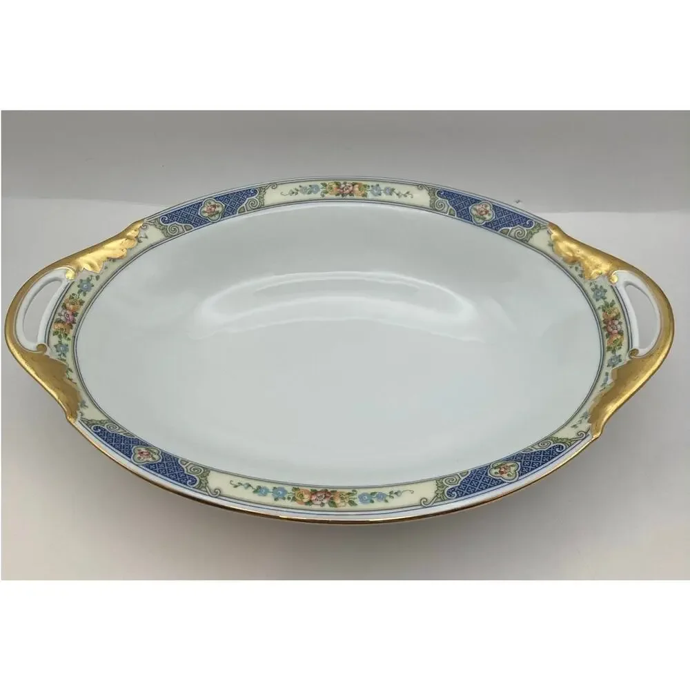 VTG Bohemia Ceramic Works Cecil Pattern Large Oval Au Gratin Dish Czechoslovakia